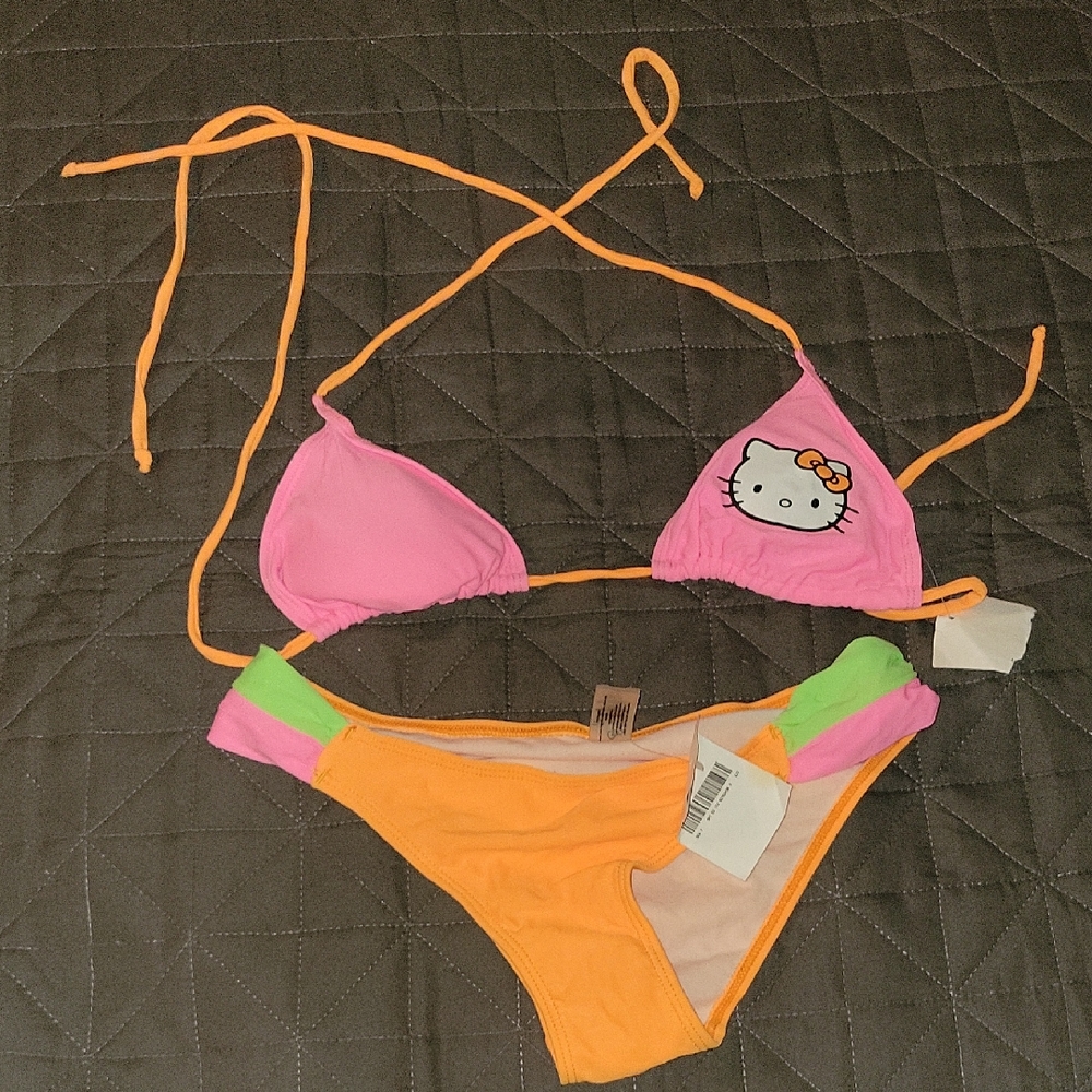 Hello Kitty Orange and White Swimwear